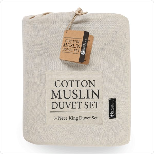 Luxury Cotton Muslin Duvet Cover Set - King