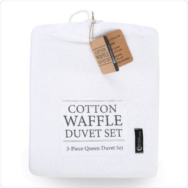 Waffle Textured Duvet Cover Set - Queen