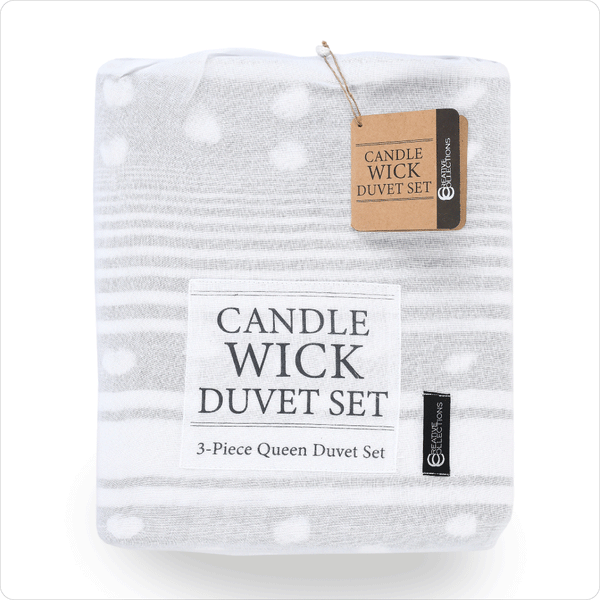 Luxury Cotton Candle Wick Duvet Cover Set - Queen
