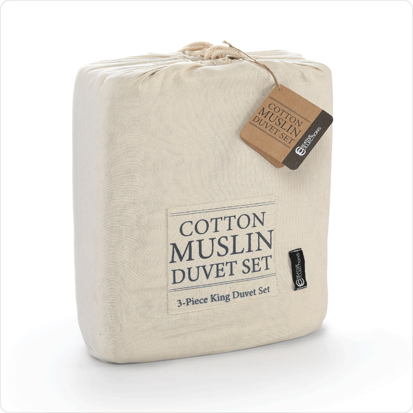 Luxury Cotton Muslin Duvet Cover Set - King