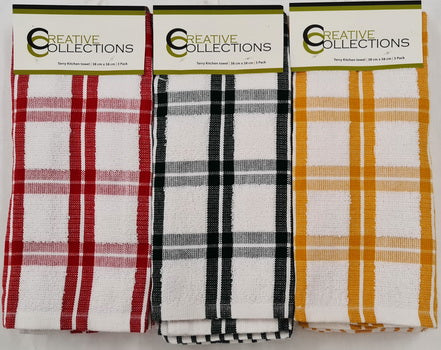 Creative Collections - Terry Kitchen Towel - 38cm x 58cm (3 Pack)