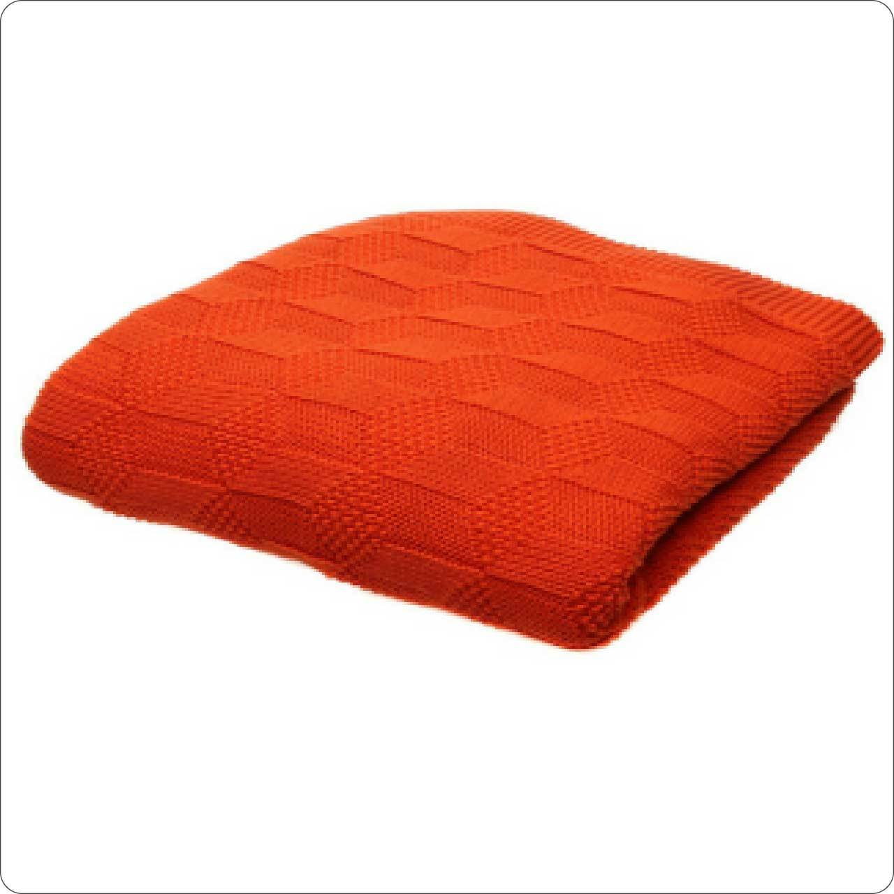 Luxury Cotton Cable Knit Throw 125x150cm/130x180cm Coral