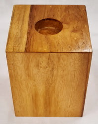 Handmade Teak Wood Candle Holder (10cm x 10cm x 12cm)
