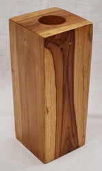 Handmade Teak Wood Candle Holder (8cm x 8cm x 20cm)