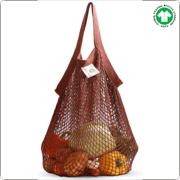 Cotton Mesh Carry Bags with Short Handle 2 pack