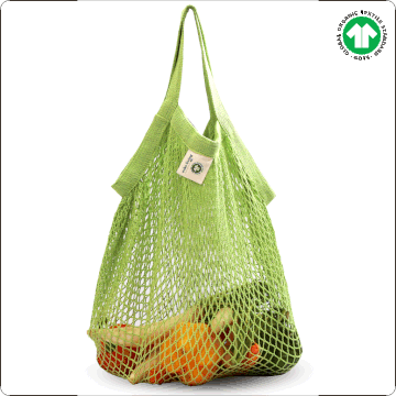 Cotton Mesh Carry Bags with Short Handle 2 pack