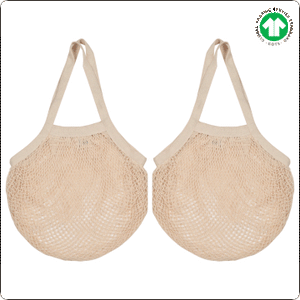 Cotton Mesh Carry Bags Long Handle pack of 2